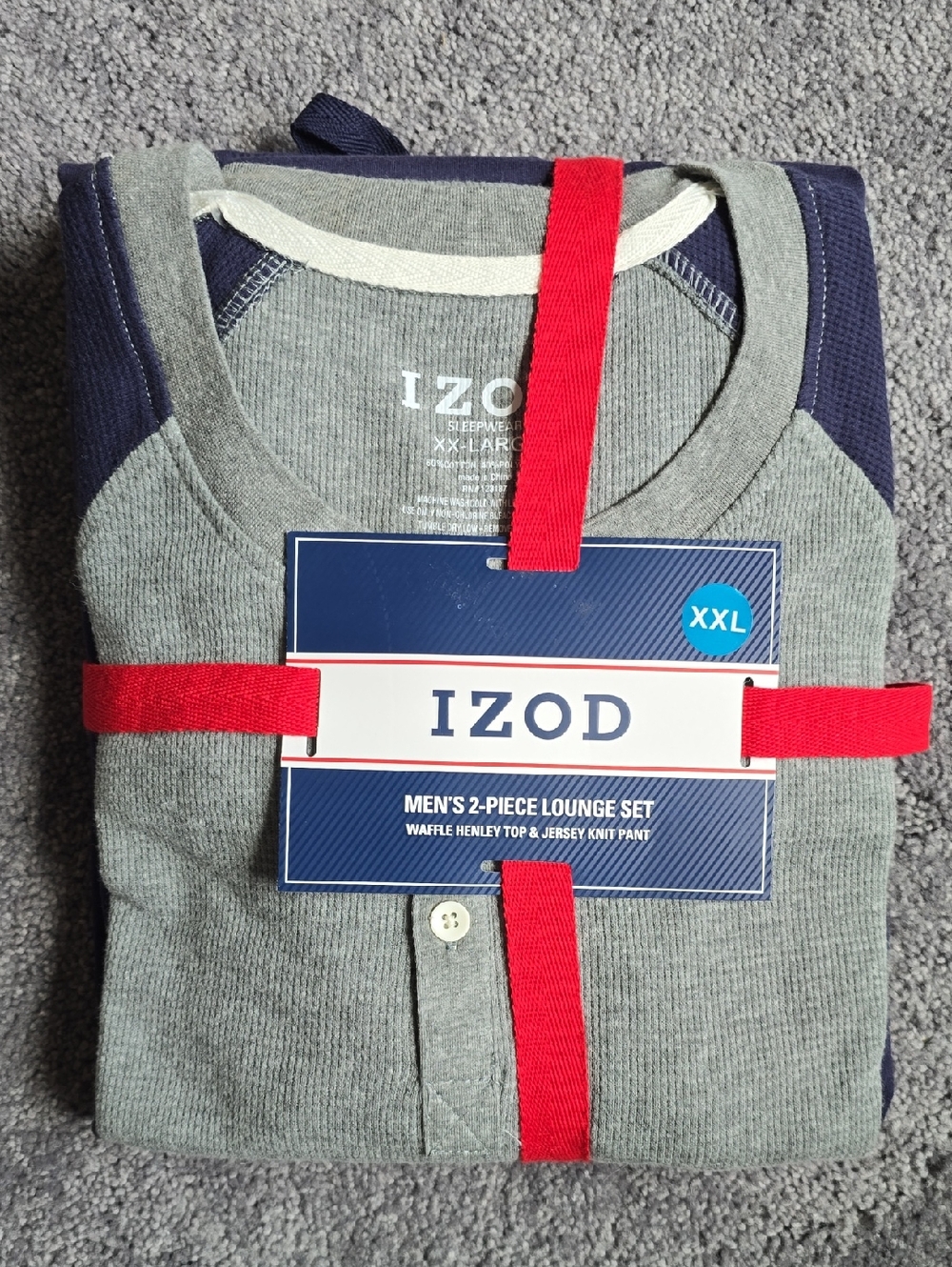 Izod Grey and Navy Men's 2-Piece Lounge Set Size 2XL XXL New
